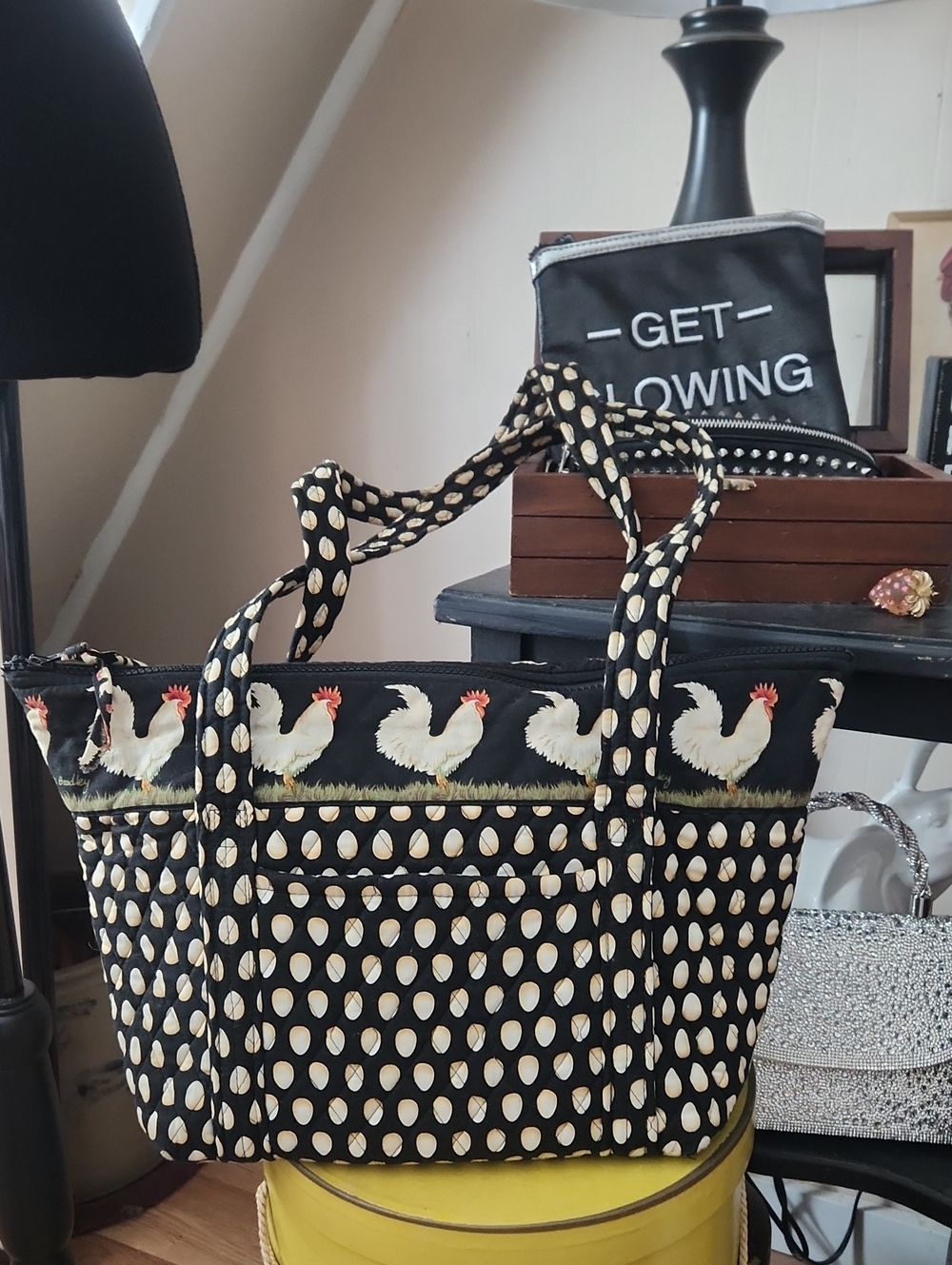Vera Bradley Rooster Print Tote Bag